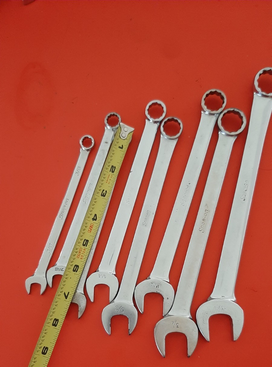 Vintage Snap-on Tools USA 7pc SAE Combination Wrench Set 3/8″ – 3/4″ OEX 601