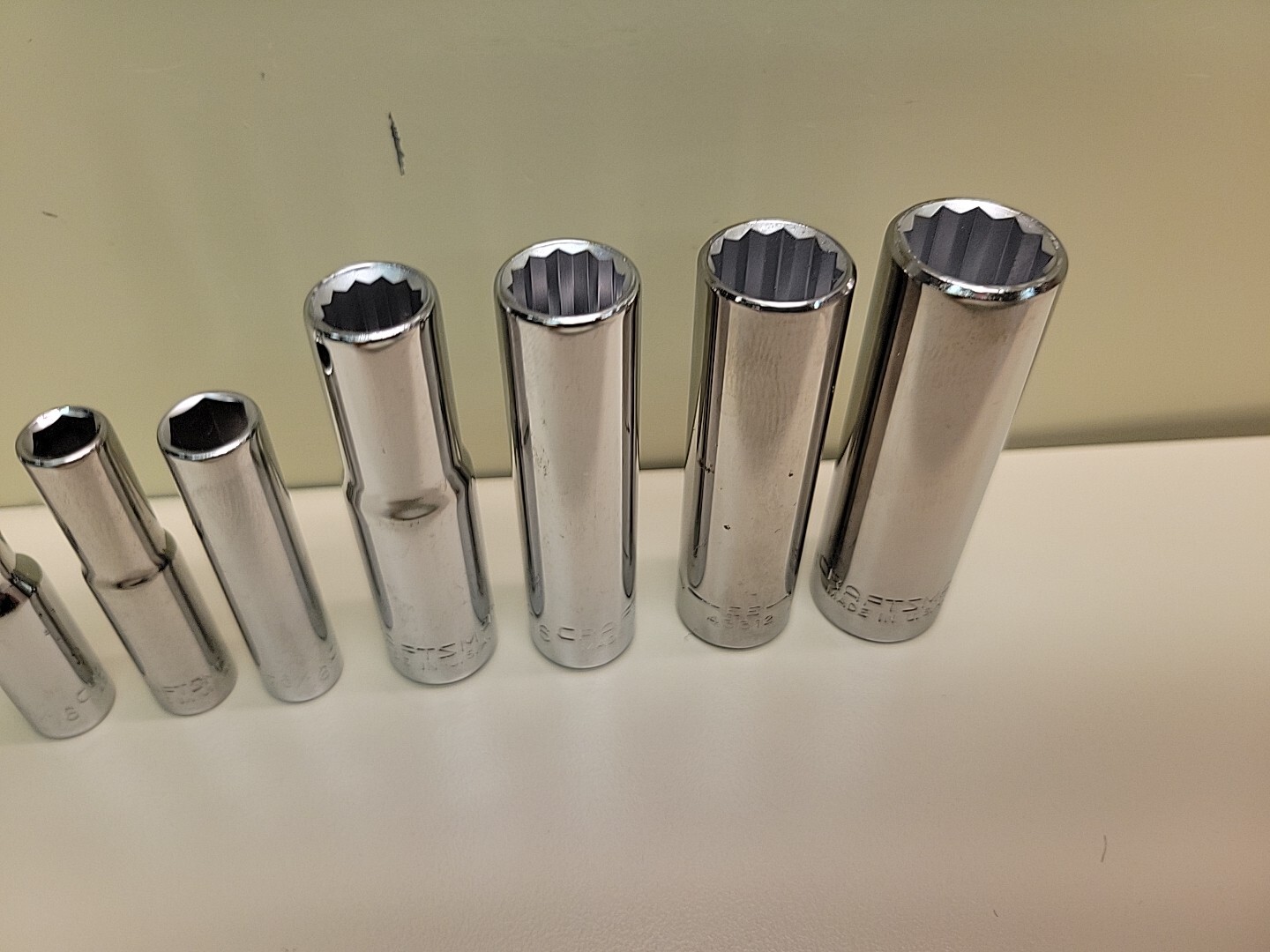 7 Piece Craftsman Socket Set 3/16 1/4 5/16 3/8 7/16 1/2 9/16 (1/4Dr 3/8Dr) USA