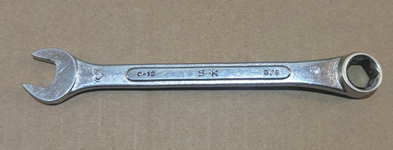 Vintage SK Tools C-12 3/8″ Combination Wrench 6-Point SAE Made in USA