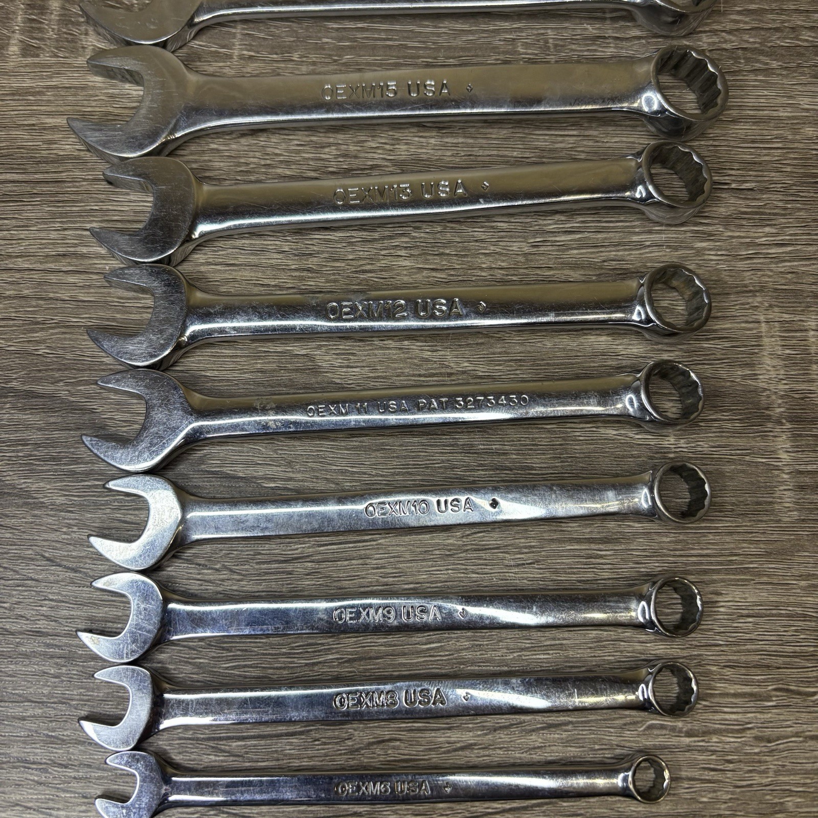 Snap-on 12pc Metric 12pt Flank Drive Short Combo Wrench Set OEXM6-OEXM19 6-19mm