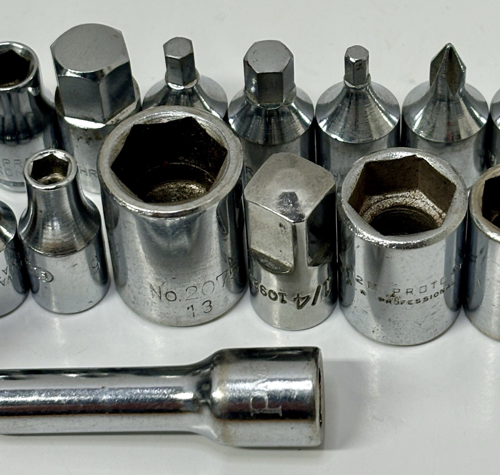 Vintage Chrom-Vanadium 1/4” Drive Shallow Metric Sockets Lot Of 41 Elora Proxxon