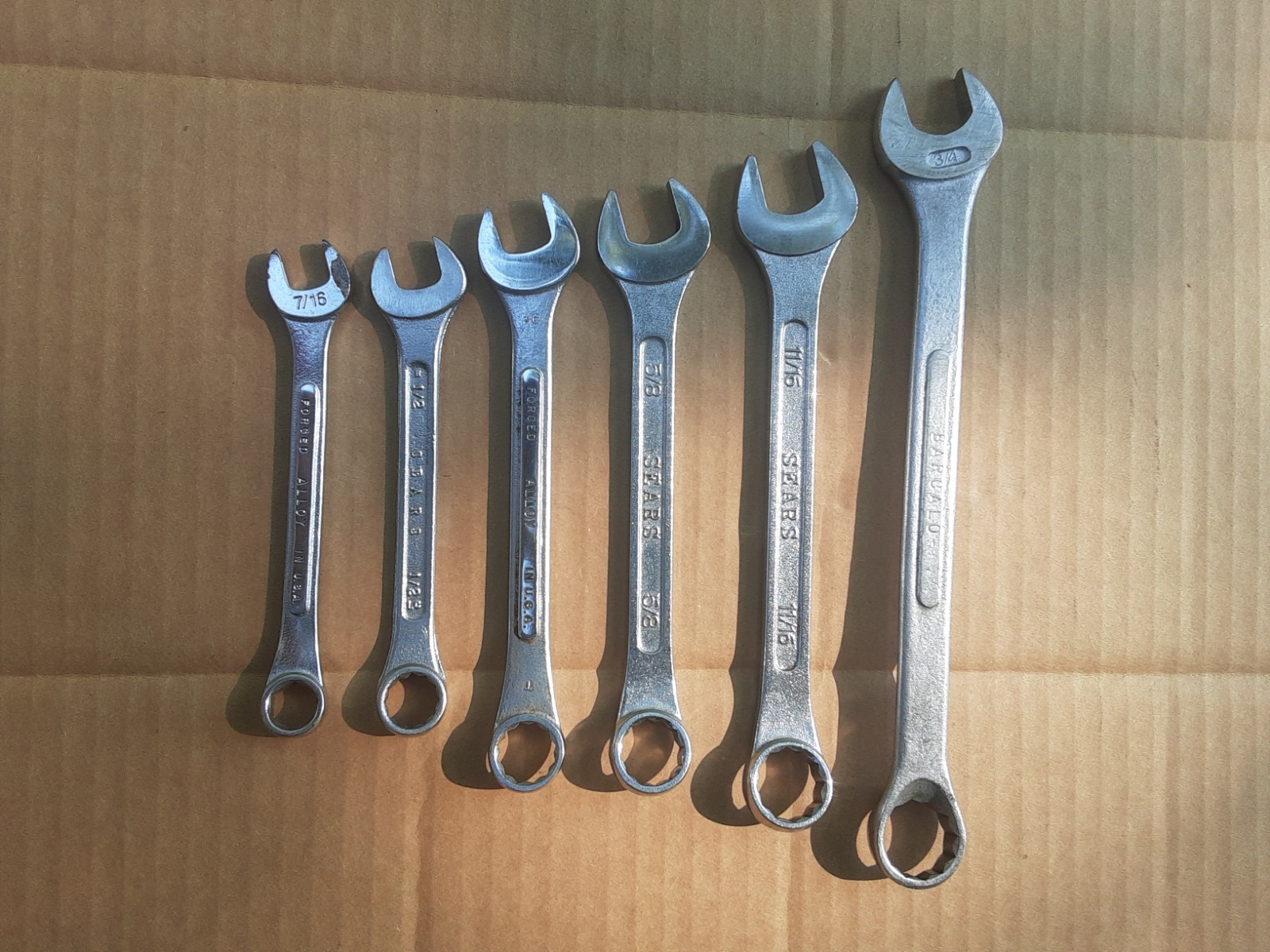 6 Piece SAE Combination Wrench Set/ Multiple Brands 7/16-3/4″