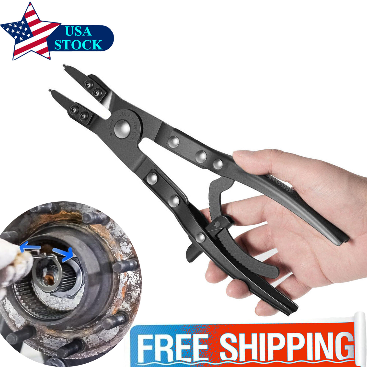 38700 Spindle Snap Ring Pliers For Ford F-250 350 450 550 4WD Pickups 2007-2024