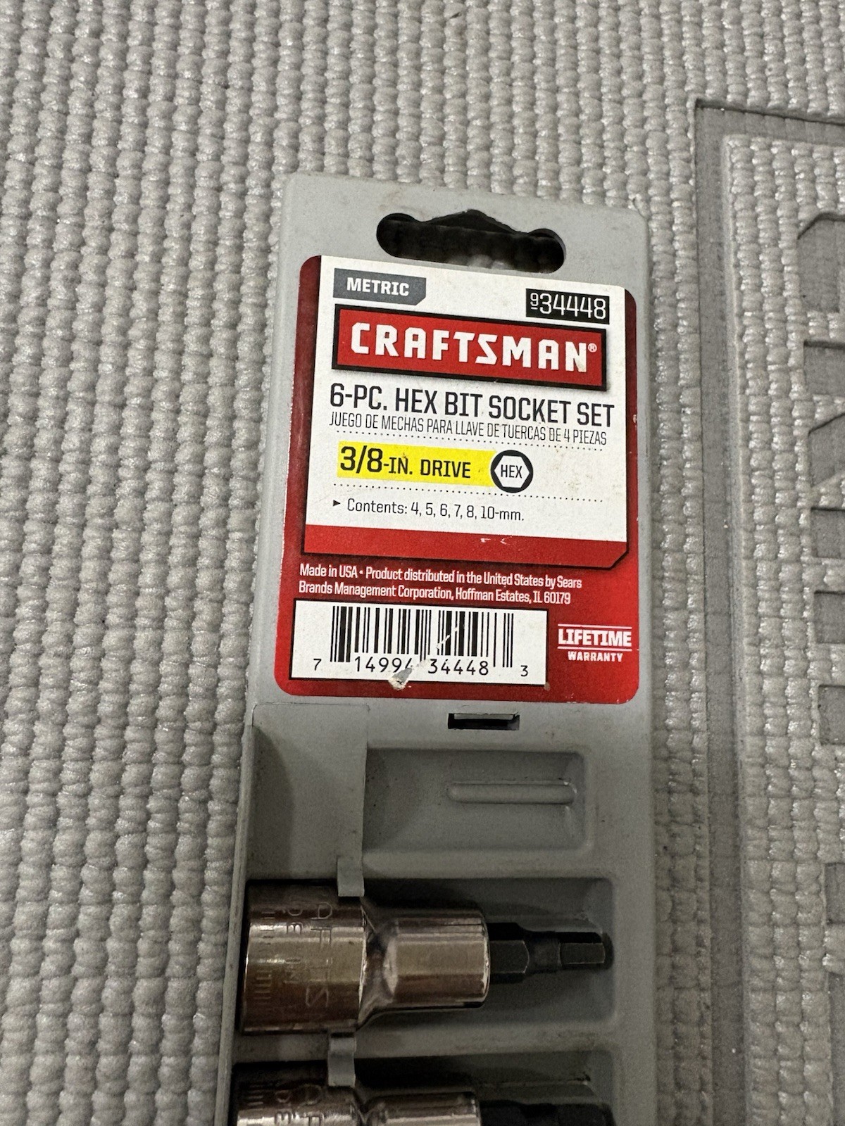 NOS Sears Craftsman Hex Bit 6pc Socket Accessory Set 3/8″ Dr Metric GK 34448 USA