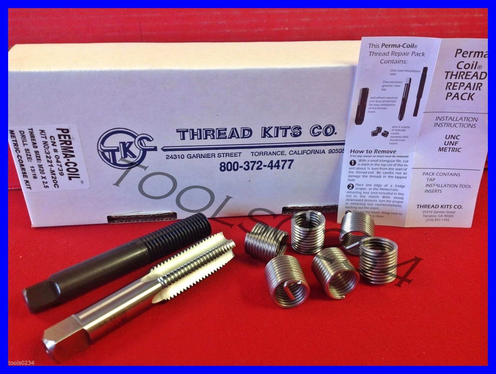 M20 x 2.5 Metric Thread Repair Insert Kit Perma Coil 3221-M20C Fits Heli