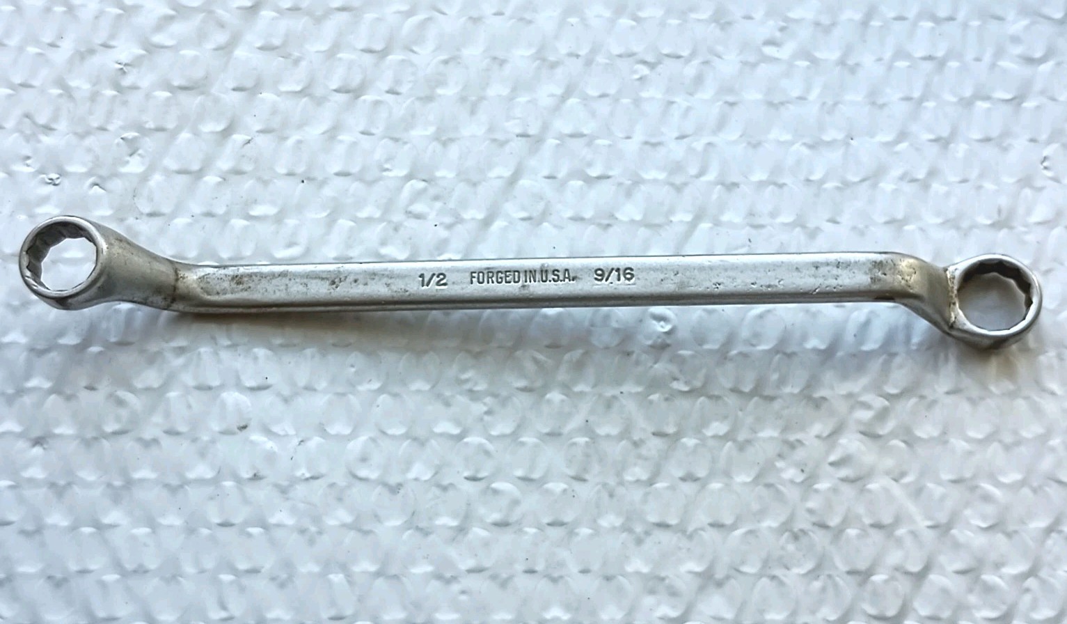 INDESTRO SUPER, 731, 1/2″x9/16″ DBL. BOX WRENCH, 8.6″ LONG, 12 POINT *USA MADE*
