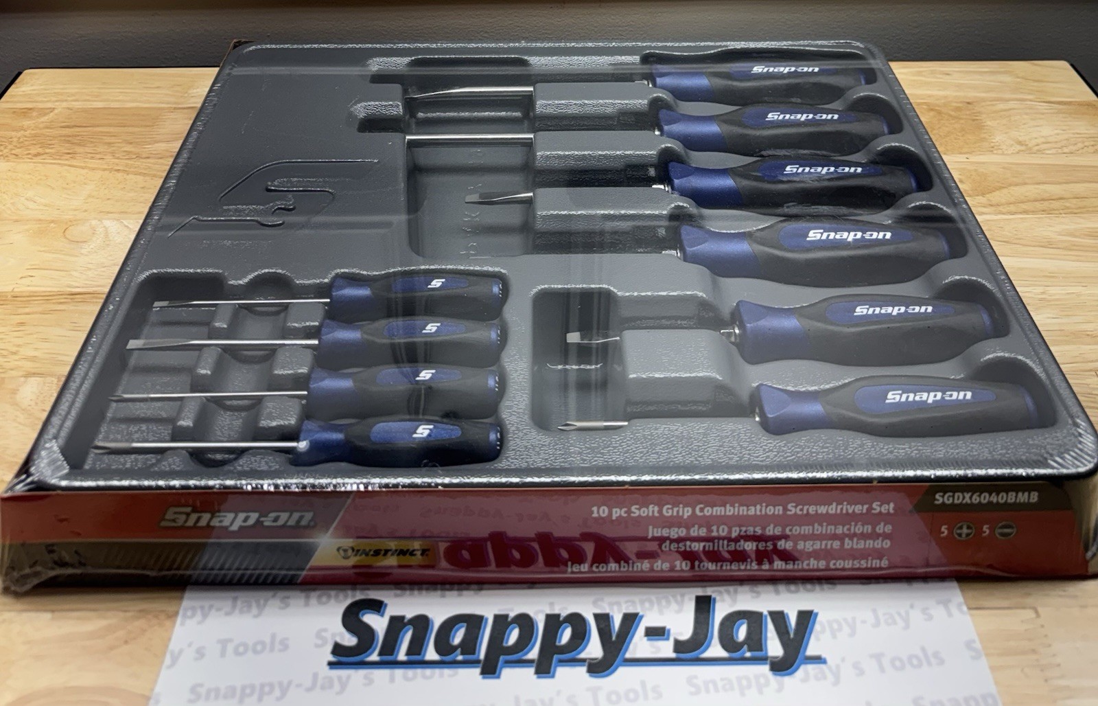 Snap-on Tools USA NEW 10pc BLUE Phillips & Flat Head Screwdriver Set SGDX6040BMB