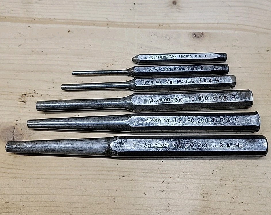 Lot of 6 Snap-On Starter Punch set PPC210 PPC208 PPC206 PC106 PC208 PC210 USA