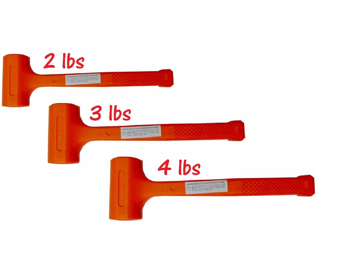 2 lb/32oz, 3 lb/48oz, 4 lb/54oz, High-Impact Poly Jacket, Neon Dead Blow Hammer