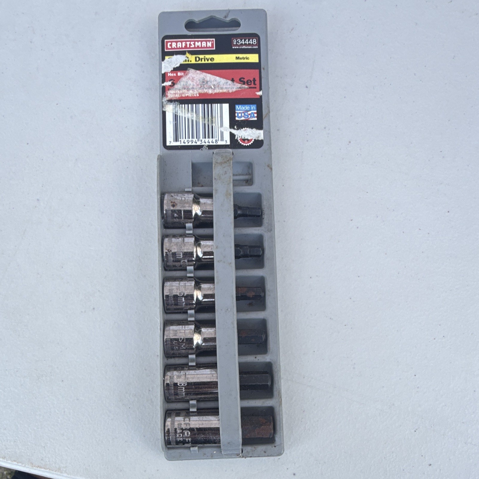 Craftsman 6pc-Allen bit Socket set METRIC 4mm, 5mm,6mm,7mm,8mm, 10mm MADE IN USA