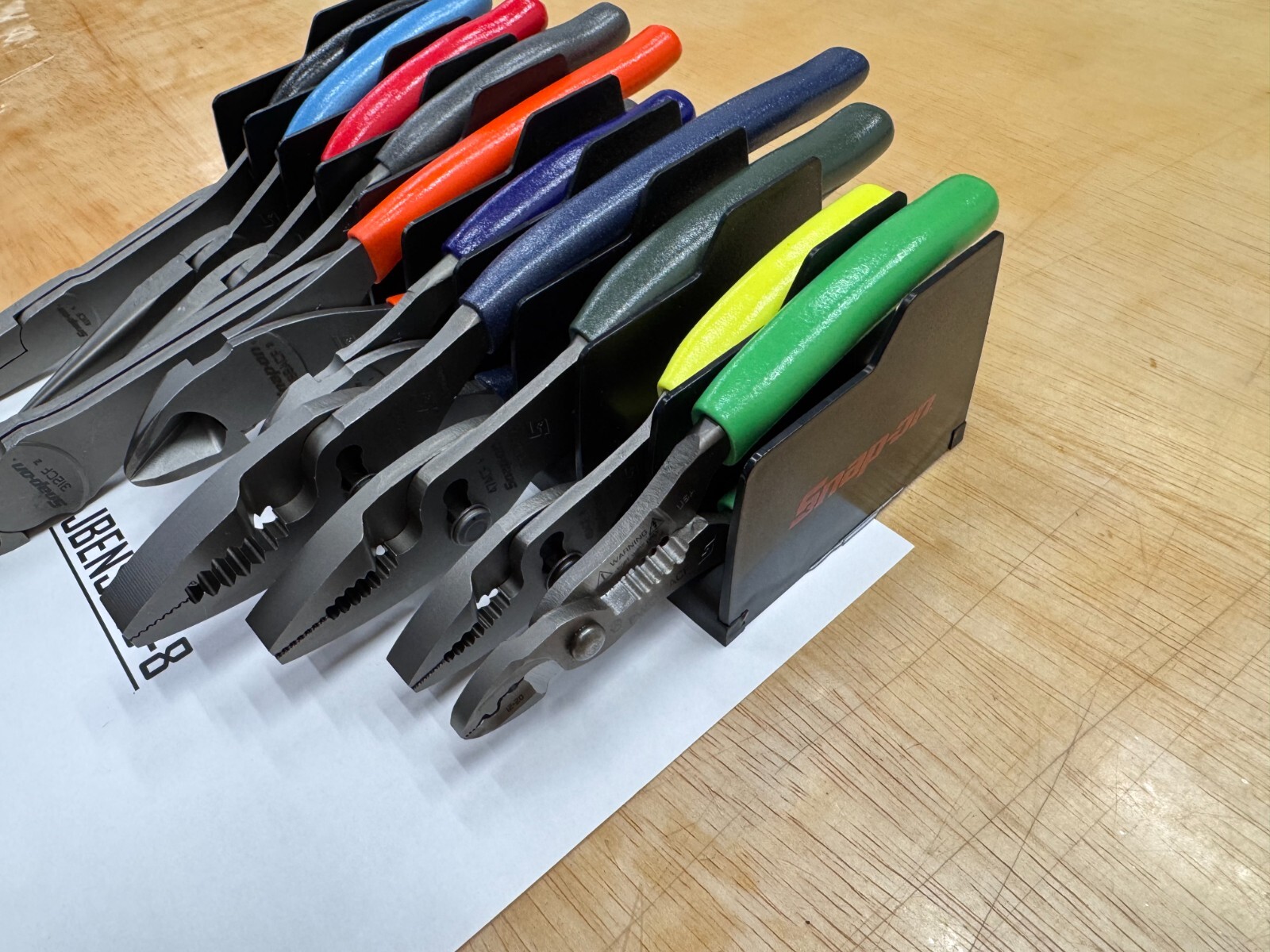 Snap-On Tools USA NEW 10pc MULTI-COLOR Soft Grip Assorted Plier Rack Set