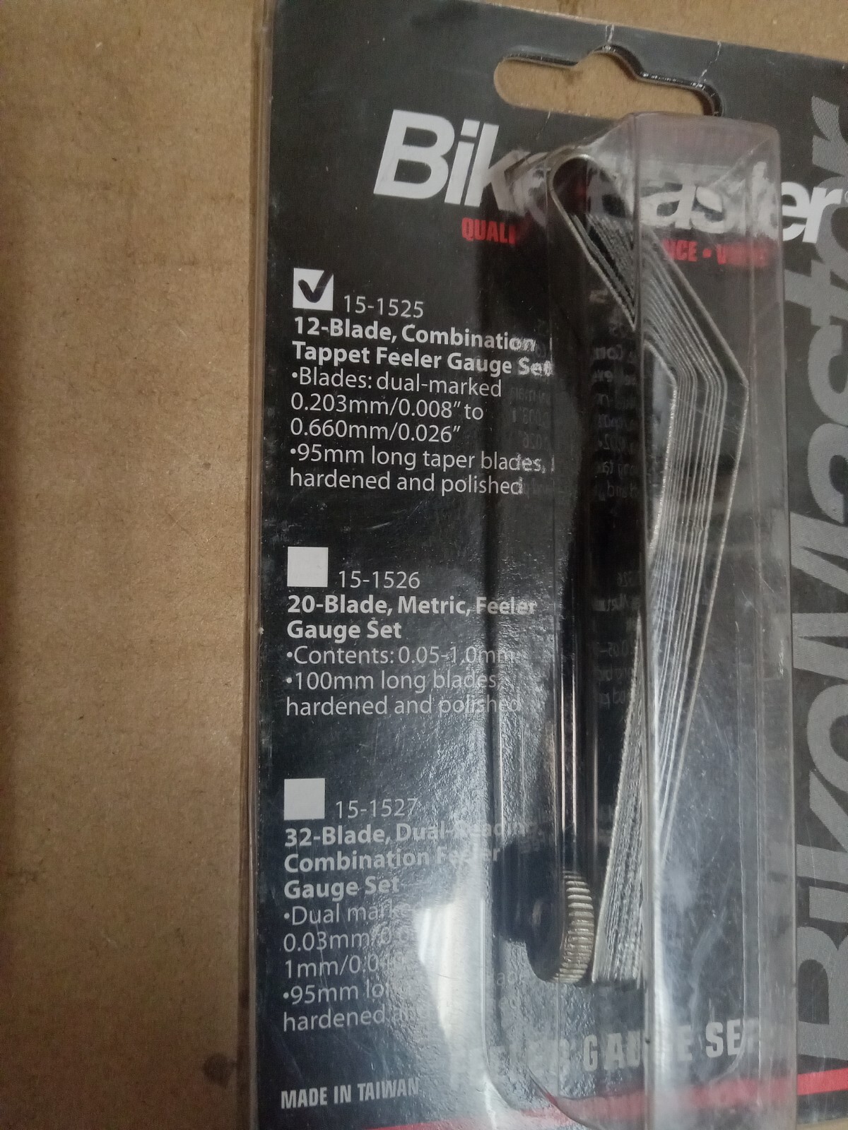 BikeMaster 12 Blade Feeler Gauge Set Tappet Valve Clearance Combination Metric