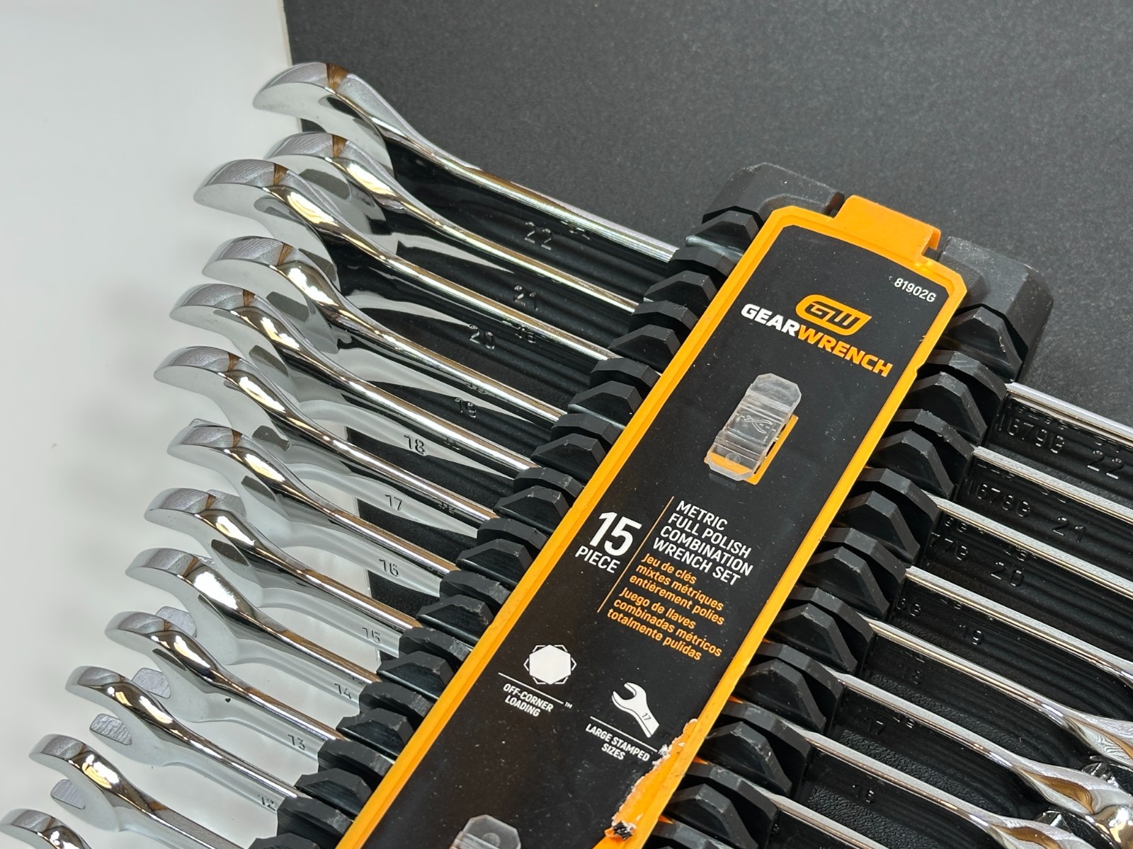 NEW GearWrench Tools 15pc Metric 8mm-22mm Full Polish NON RATCHETING Wrench Set