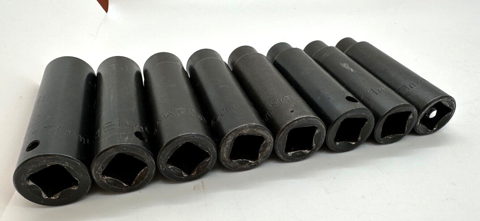 MATCO Tools 10mm – 17mm Deep Well 1/2″ DR IMPACT Socket Set Lot Metric 6-Point