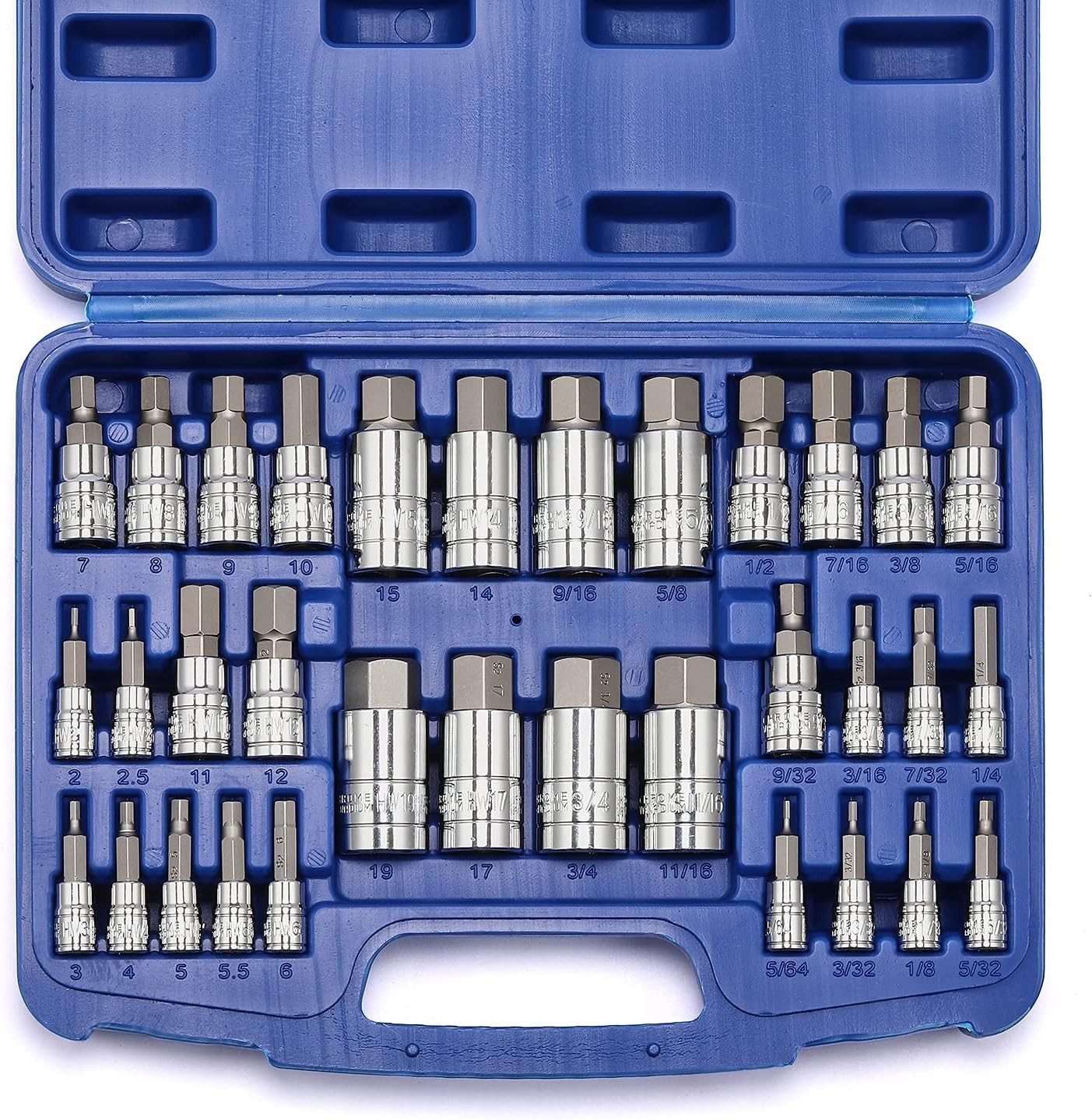 Pro 33-Piece Master Hex Bit Socket Set, S2 Steel, SAE/Metric
