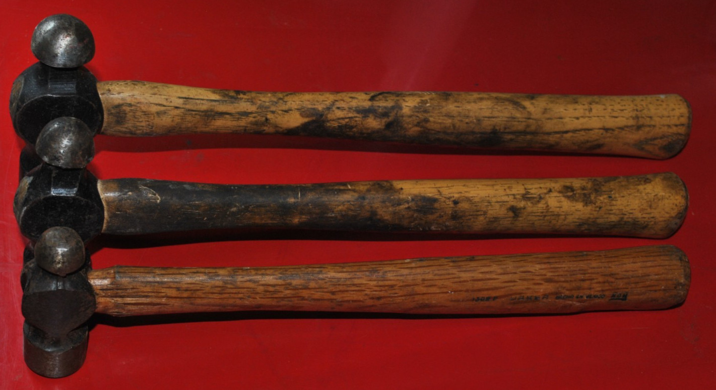 URREA Tools 3pc Ball Peen Hammer Set Wood Handle 1308P, 1312P, 1316P 2 USA 1 Mex