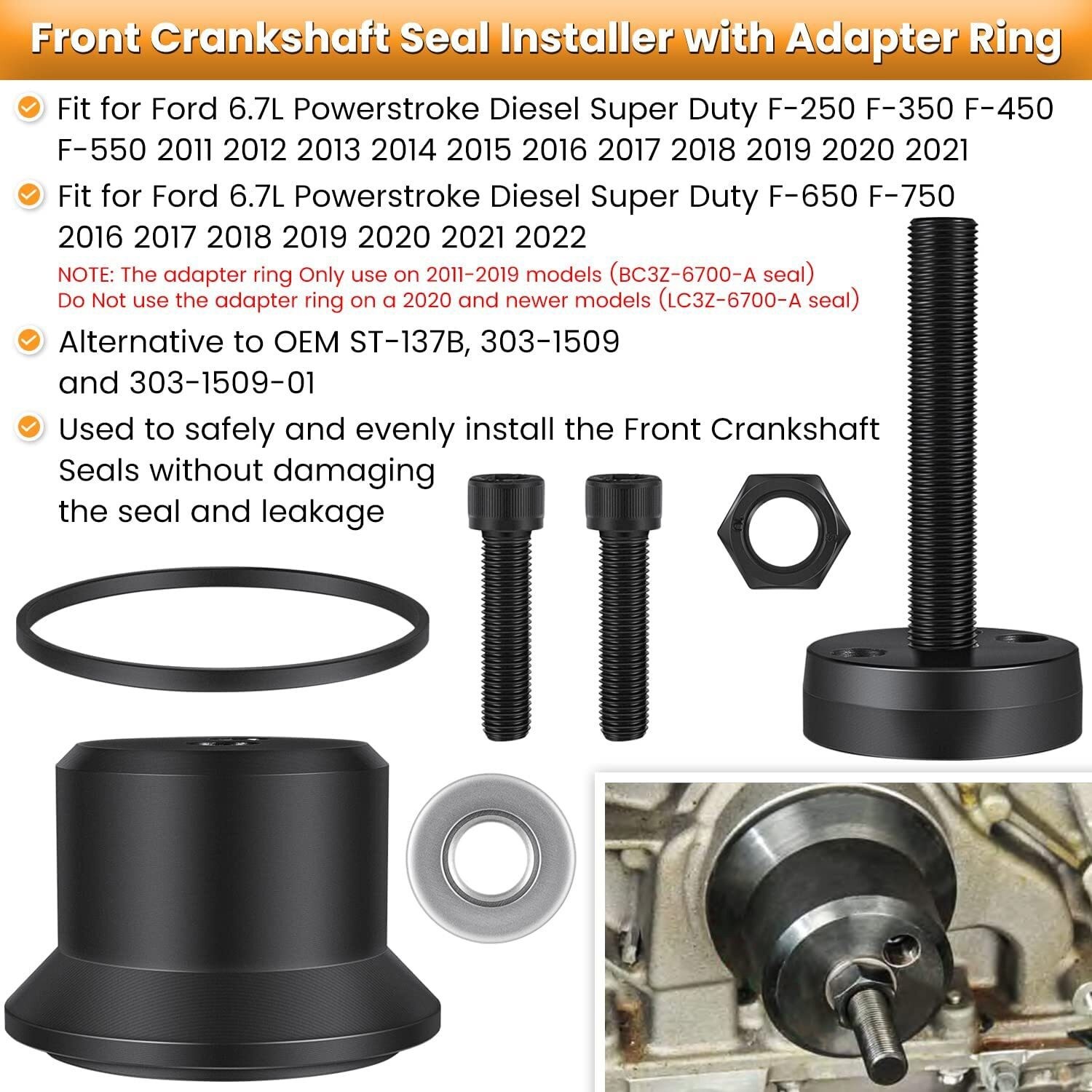 6.7L Front Rear Crankshaft Seal Installer Remover Master Set Fits Ford F-250/350