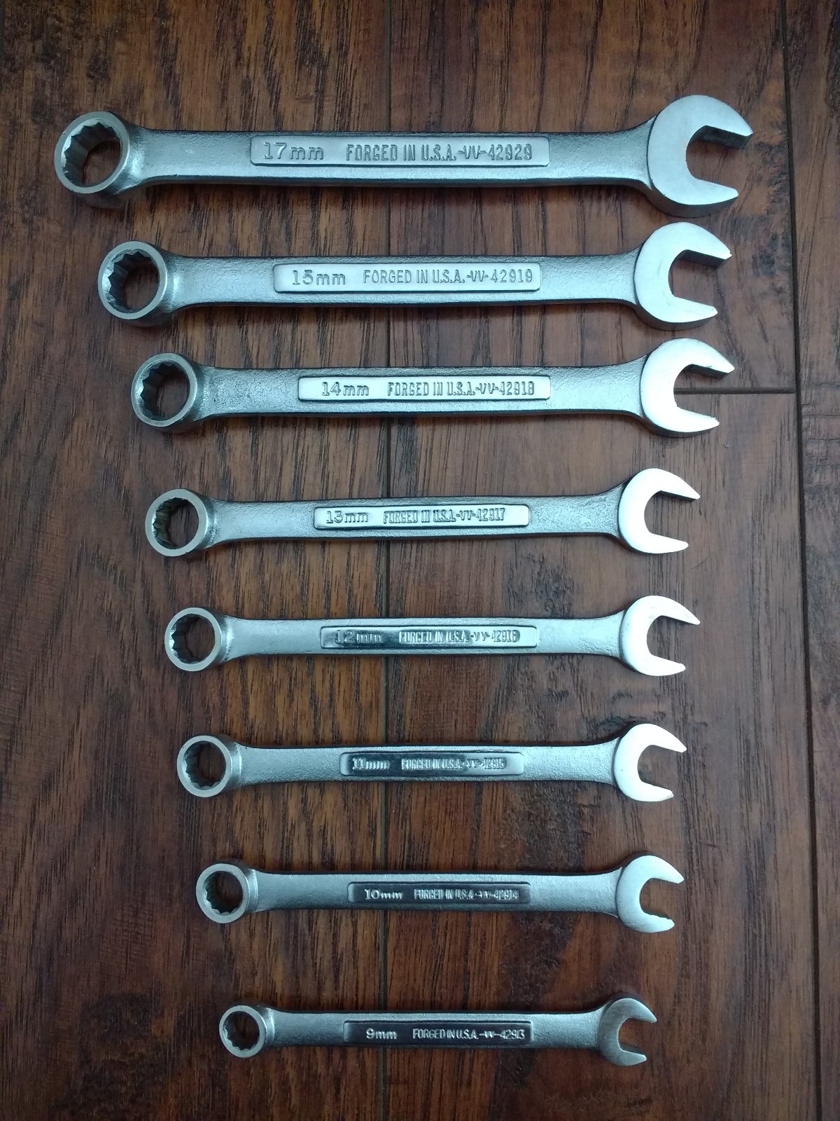 Craftsman 8 Pc Wrenches METRIC 9mm-17mm Made in the USA
