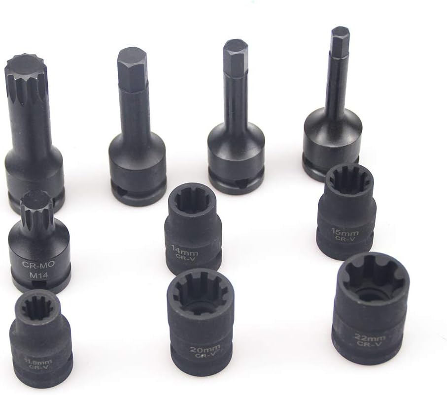 10PCS Brake Caliper Socket Set 11.5mm 20mm 22mm H7 H9 for Audi VW BMW Benz