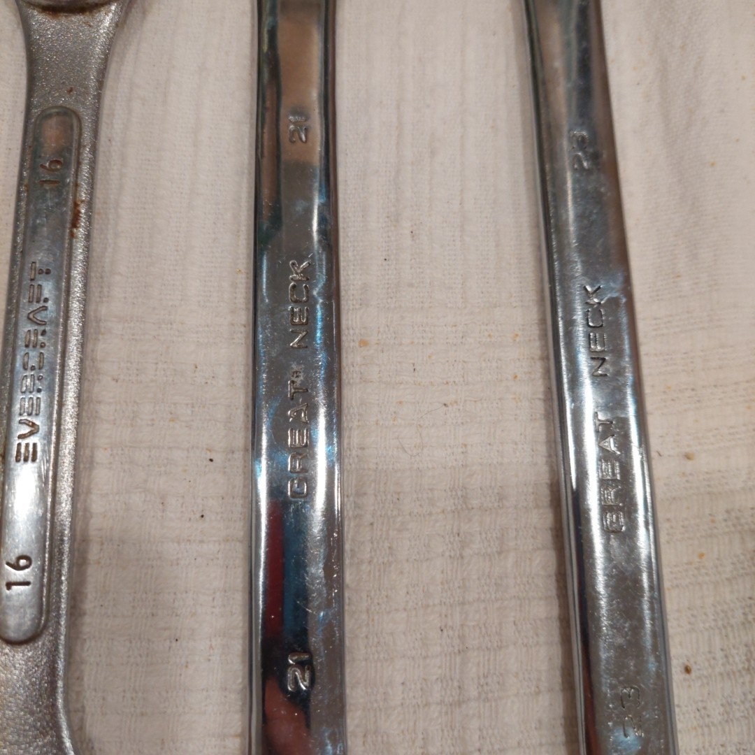 Nine Drop Forged Mixed Wrench Set 1/4in To 23mm Open End And 12 Point Box Ends