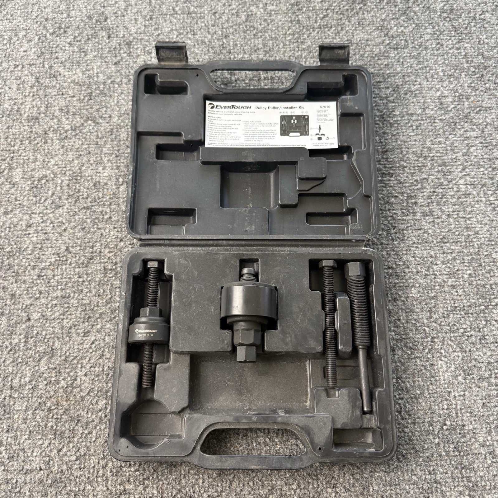 EverTough 67010 Power Steering Pulley Puller Installer Case – INCOMPLETE / PARTS