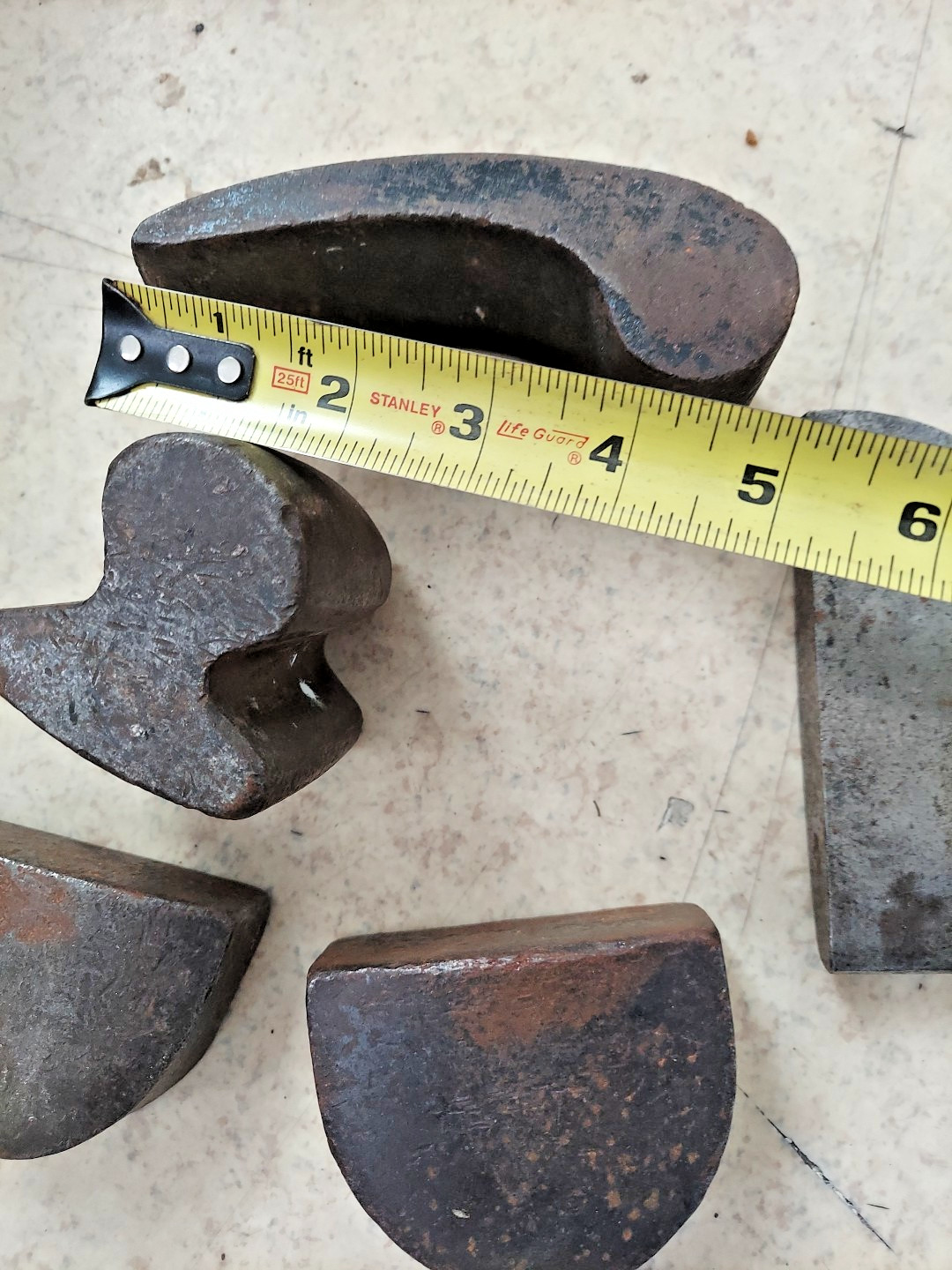 Lot Of 5 Vintage Auto Body Sheet Metal Tools Dolly Heel Dollies Comma Blob