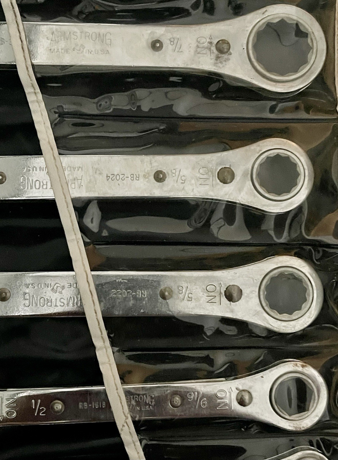 Armstrong Tools USA 7 pc Ratcheting Double Box End Wrench Set SAE w/ Pouch