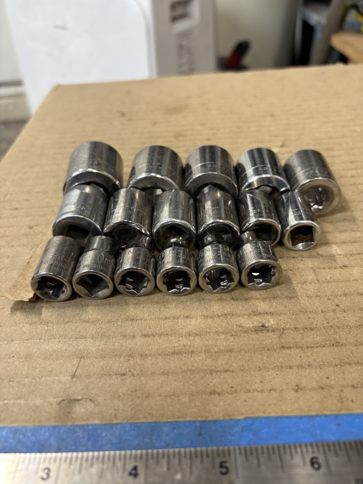Vtg craftsman 17pc metric 3/8 drive 6mm-22mm 6 point, No Skips, Mix G Series USA