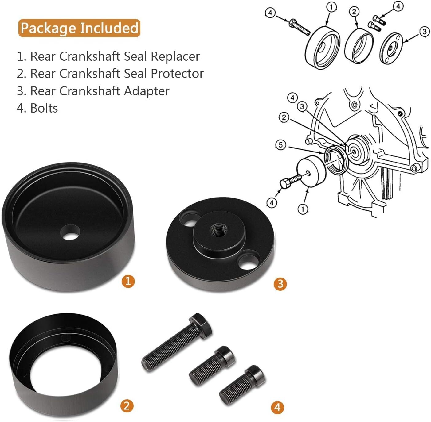 Rear Crankshaft Seal Installer Replace to OTC 7834 for Ford w/ 4.0L V6 Engine