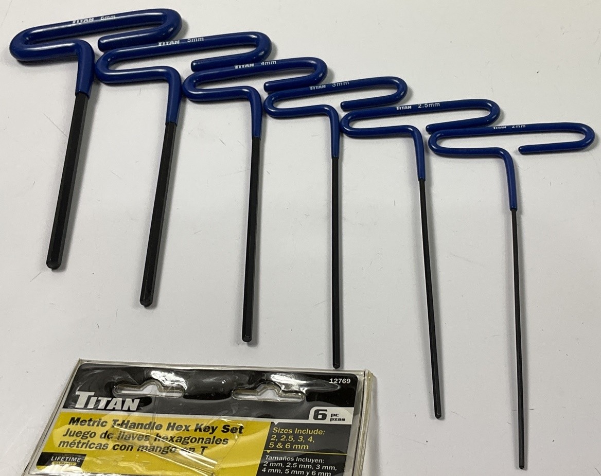 Titan 12769 6-Piece 2 To 6 Mm Metric Dipped Loop T-Handle Hex Key Set