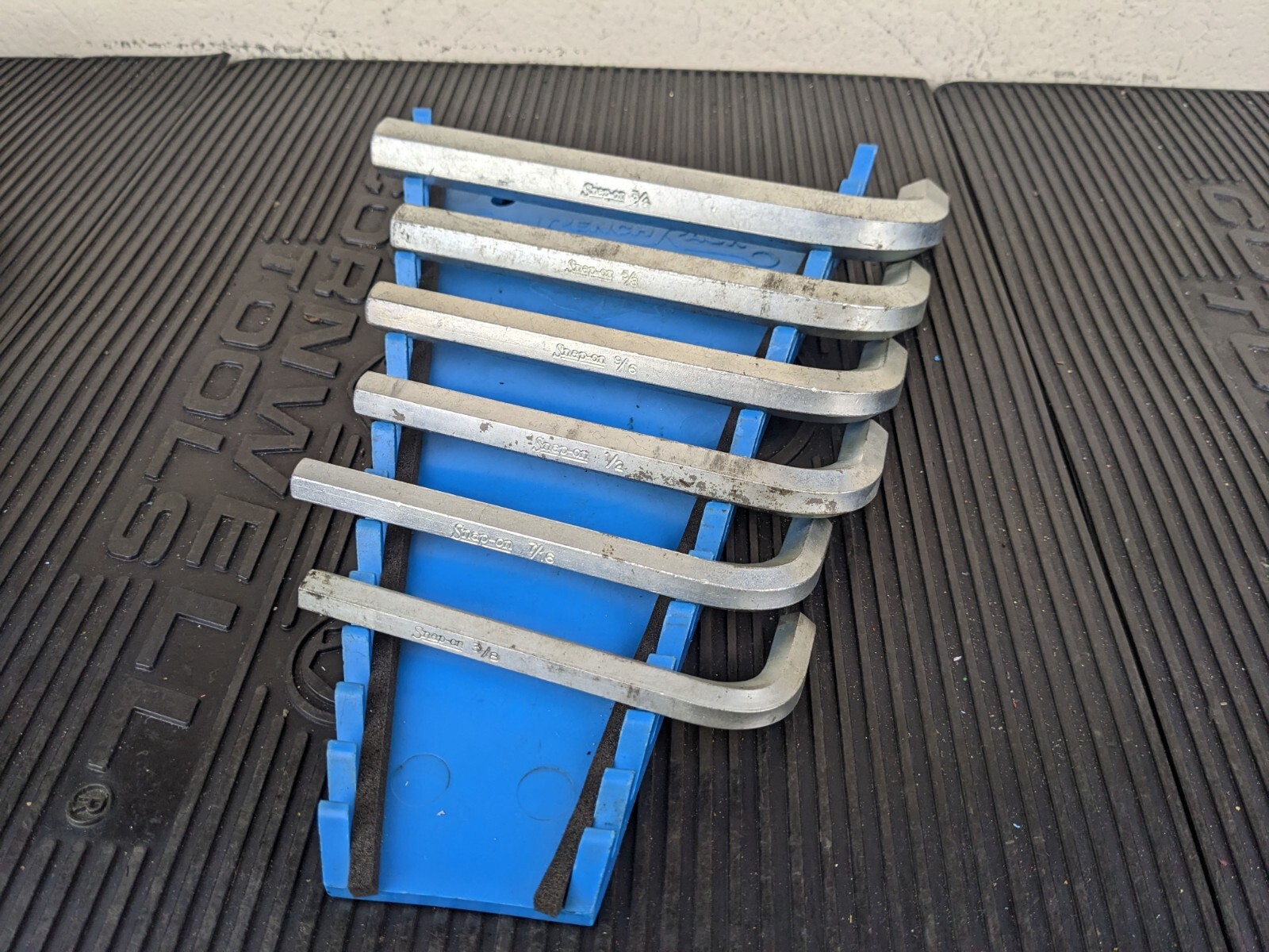 #bh832 Snap-on 18 pc SAE L-Shaped Hex Wrench Set .028-3/4″ AW1020DK
