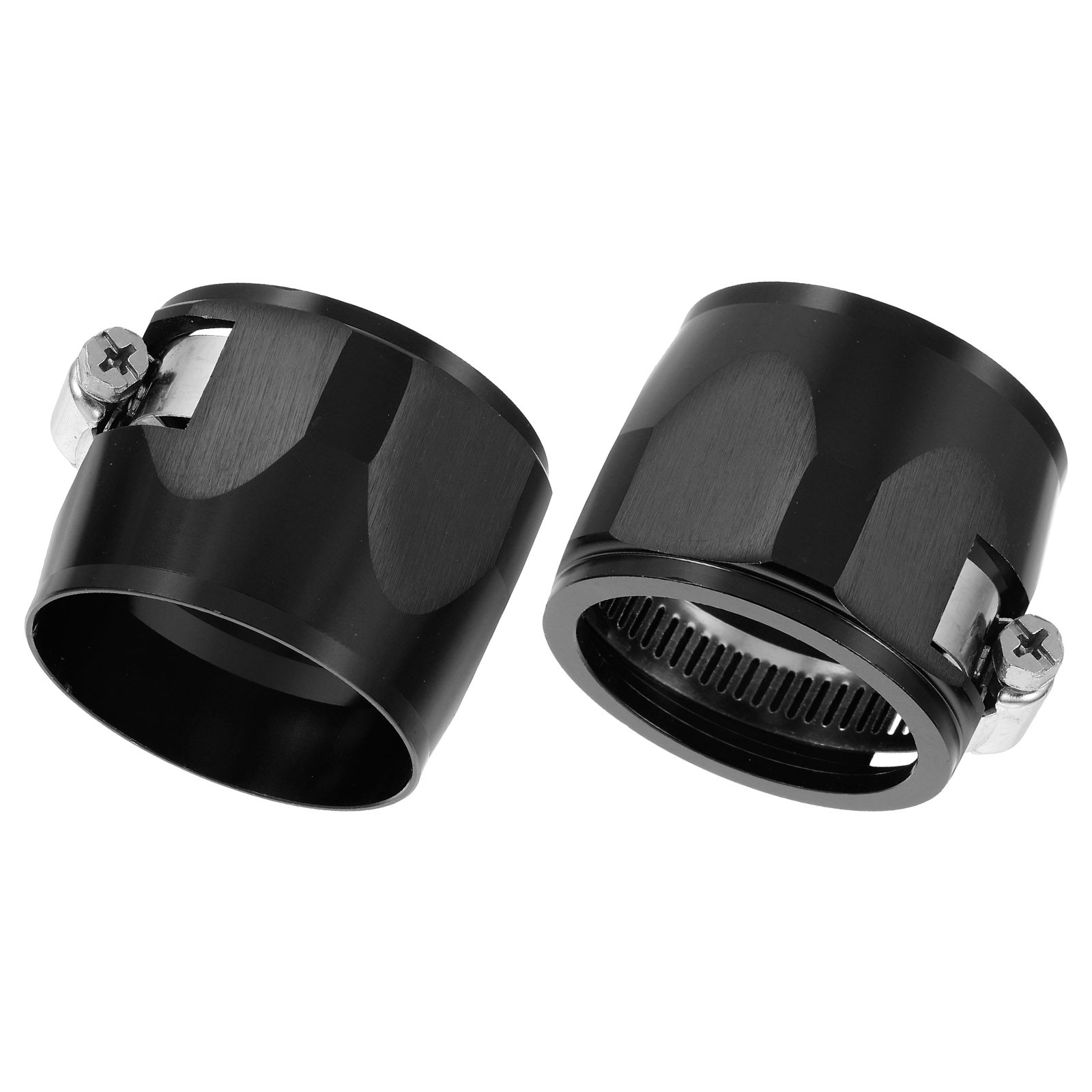 2pcs 50mm Hose Finisher Clamp Aluminium Alloy Fuel Line Hose Clips, Black