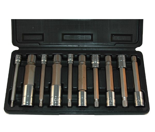 ATD Tools, ATD-13781 – 10 Pc. Extra Long Triple Square Spline Bit Socket Set