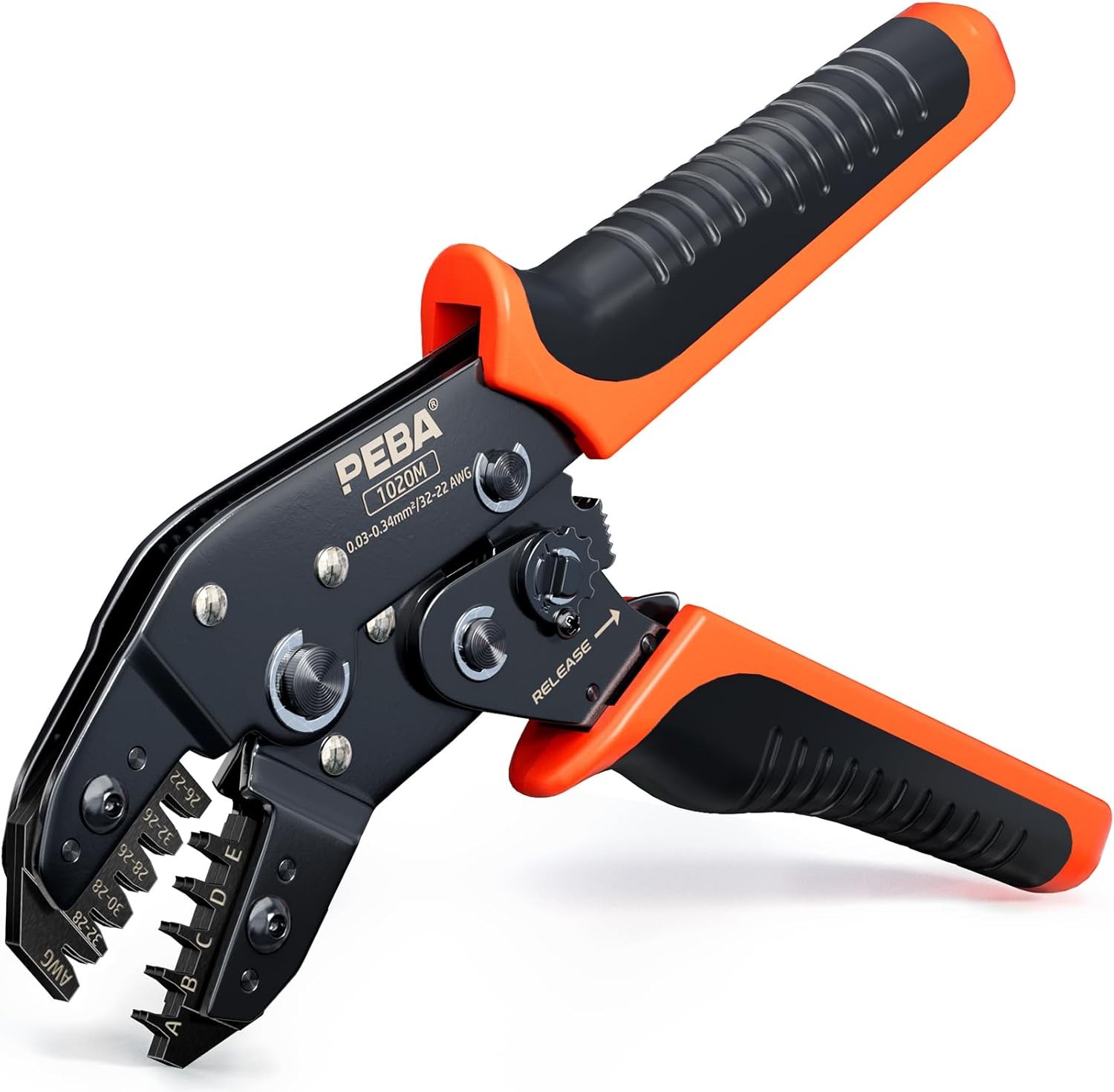 PEBA JST Ratcheting Crimper 32-22 AWG for 1.0mm – 2.0mm, Black