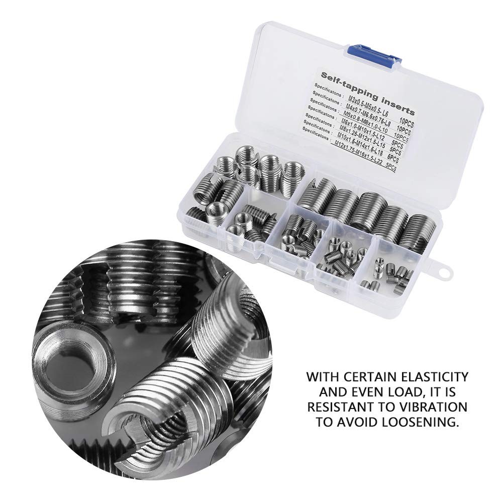 50Pcs Stainless Steel Inner Thread Self Tapping Thread Inserts Set Reinforce …