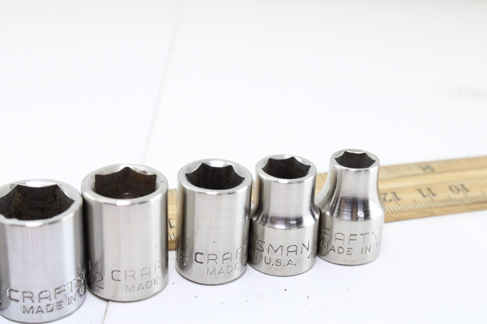 Craftsman G430 Series 5/16″-13/16″3/8” Drive 6 Point 9 Piece SAE Socket Set USA