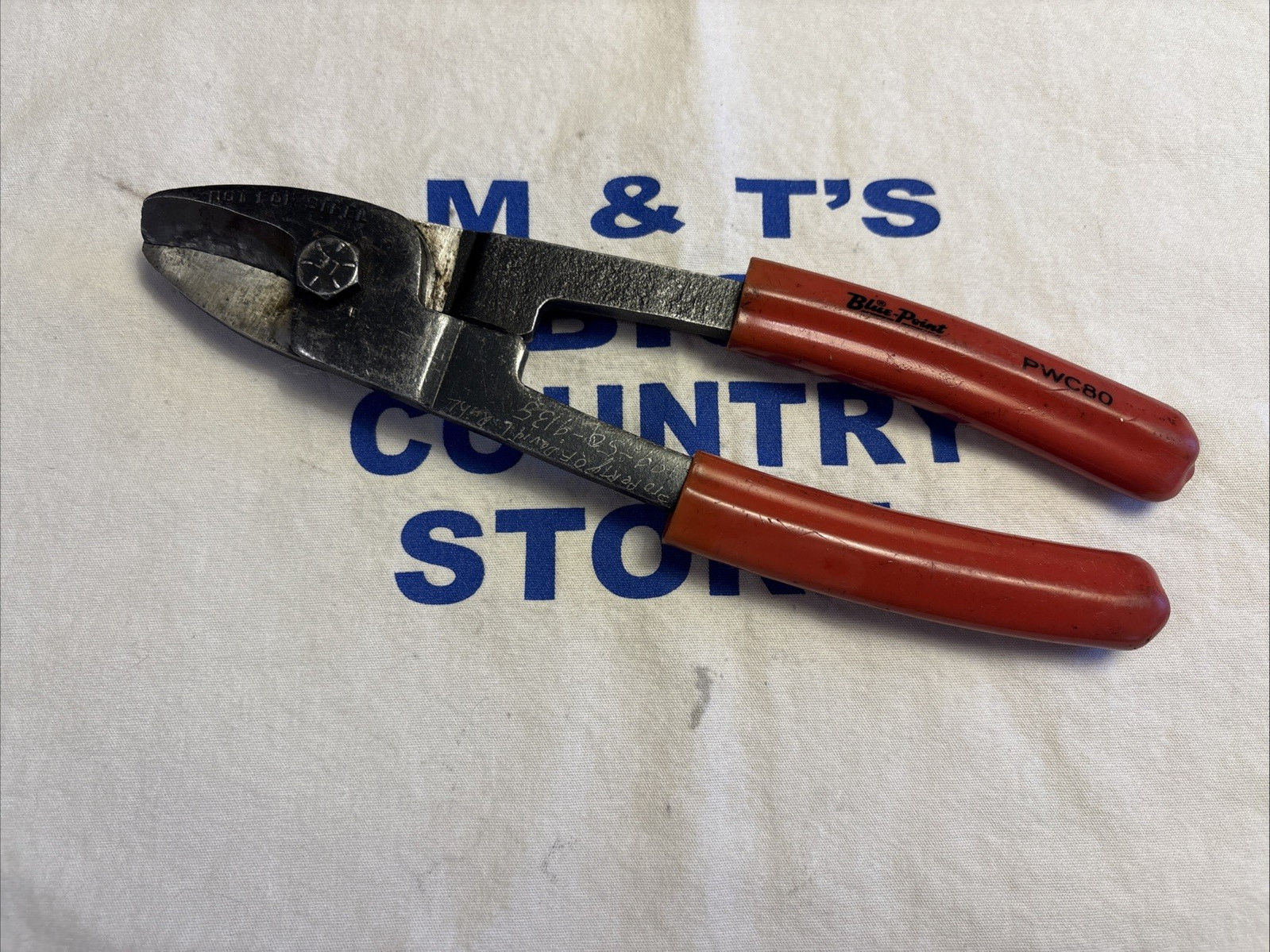 Blue Point USA Battery Cable Wire Cutters 8″ Long Pliers Red PWC80