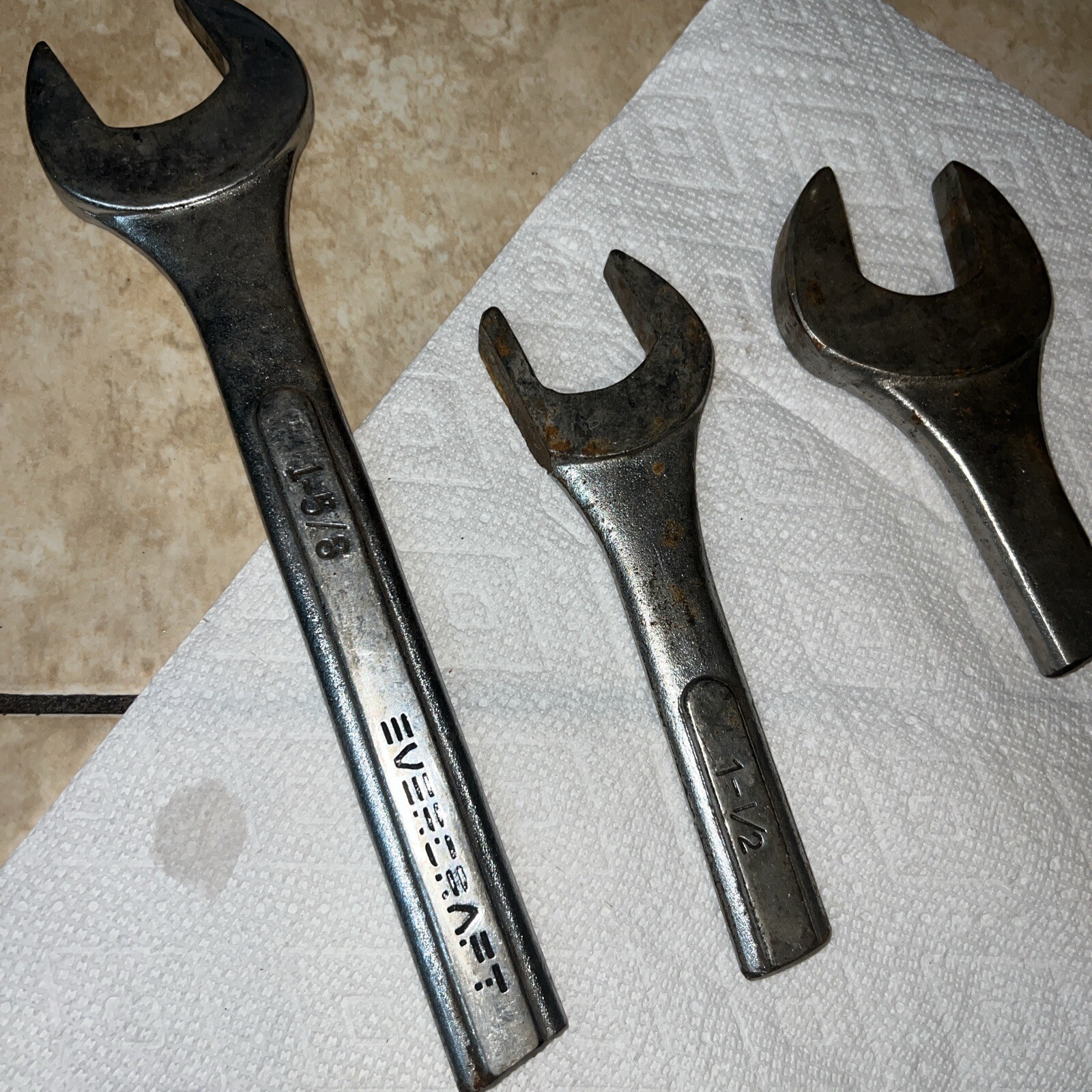 3 Evercraft 1-5/8” 1 -1/2 Jumbo Wrench Heads
