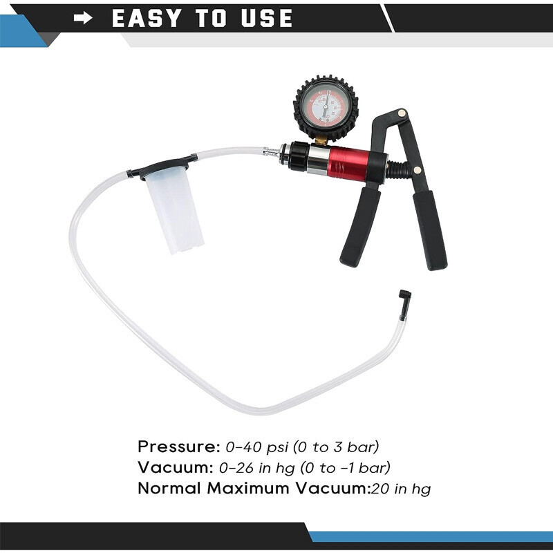 21pcs Hand Held Vacuum Pressure Pump Tester Brake Fluid Bleeder Bleeding Tool