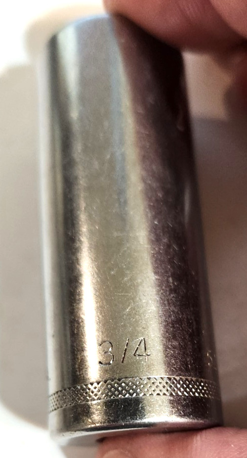 Easco 3/4 socket 6 point 3/8 drive part no.521224 length 2 3/8 inches