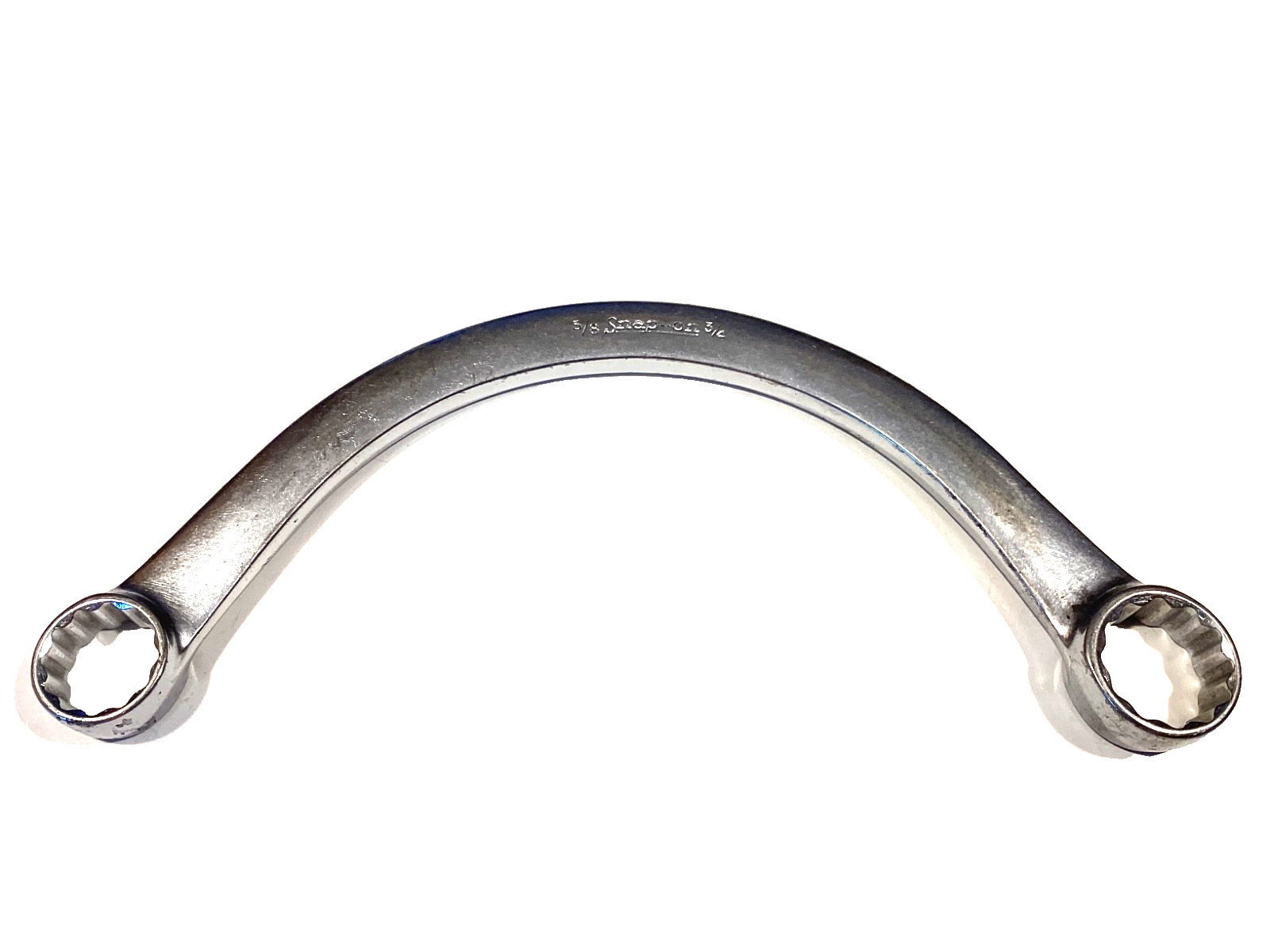 Snap On Tools USA 5/8” x 3/4” 12 Point SAE Half Moon Chrome Box Wrench CX2024