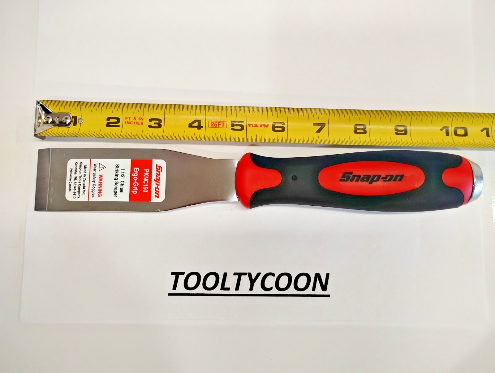 Snap-On Tools NEW SINGLE Bevel Edge Scraper STRIKING Style RED/BLACK PKNC150