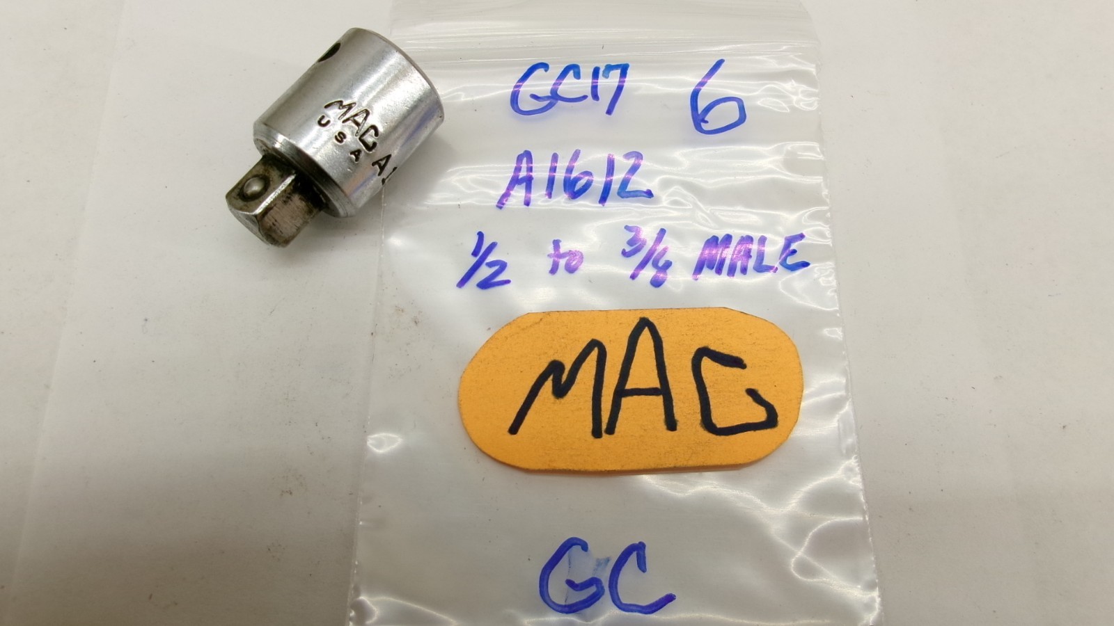 Mac Tools 1/2 to 3/8″MALE Drive Chrome Socket Adaptor A1612 USA Nice!