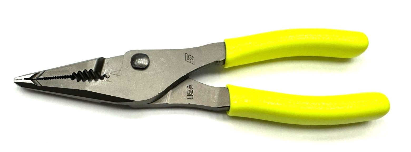 New Snap-on™ Yellow 7″ Soft Grip Long Nose Slip Joint Pliers LN46ACF LN46ACFHV