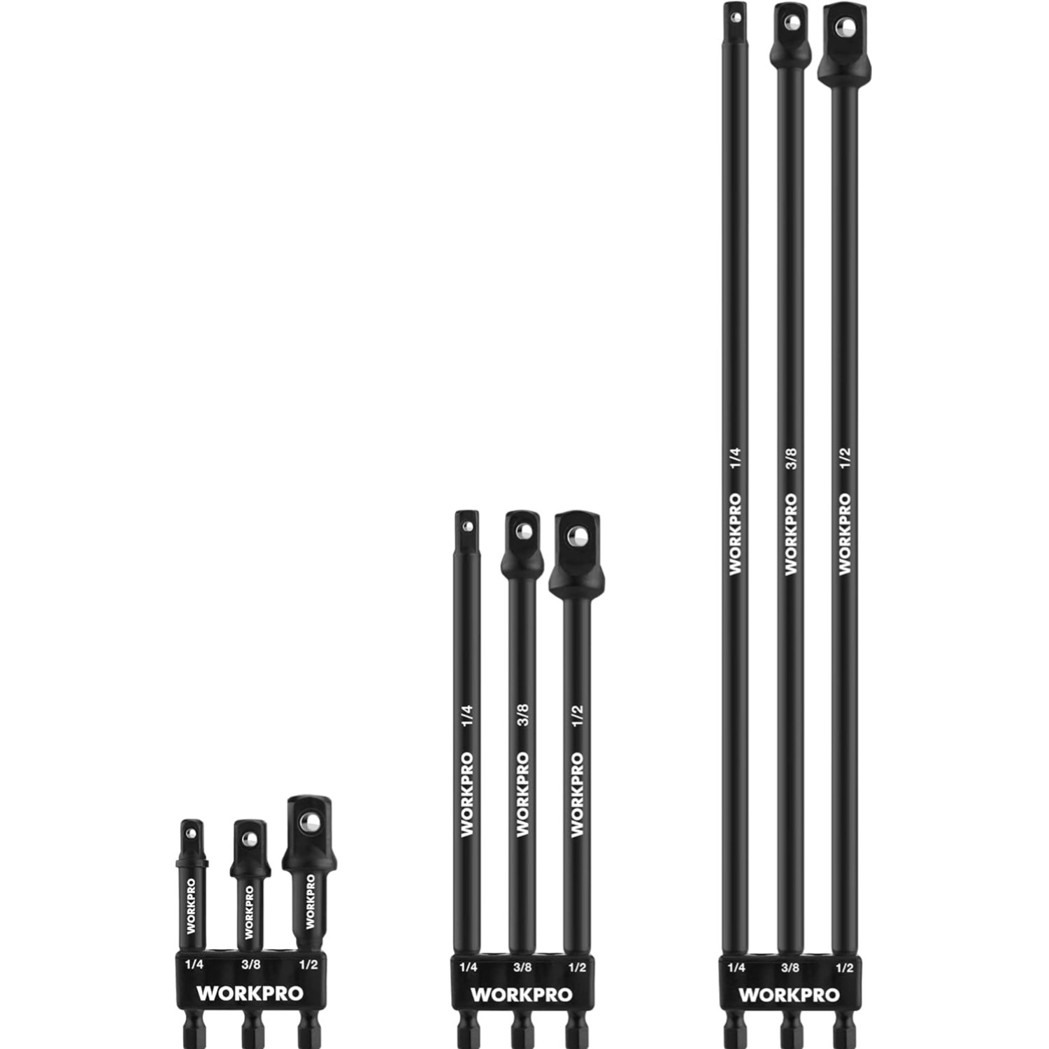 Piece Socket Adapter Extension Set 1/4 3/8 1/2-Inch Drive