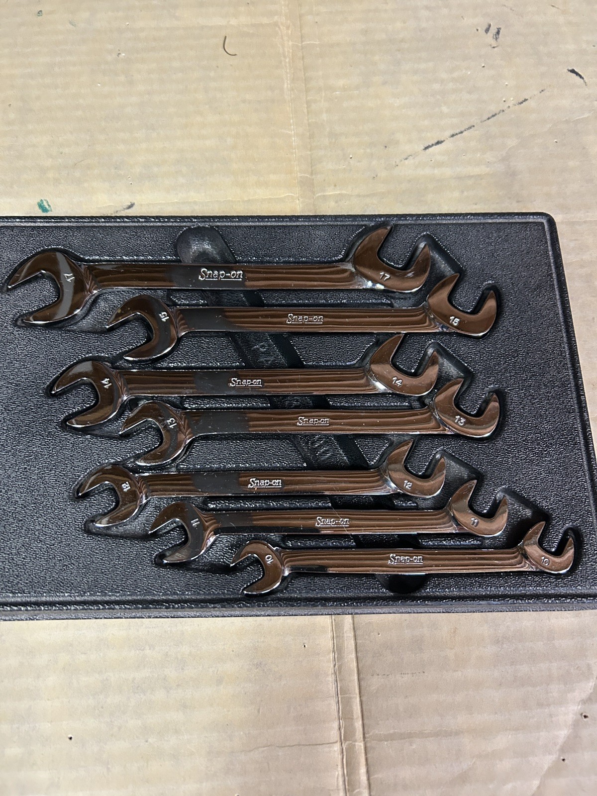 Snap-on Tools 7pc Metric 10mm-17mm 4-Way Angle Head Open End Wrench Set