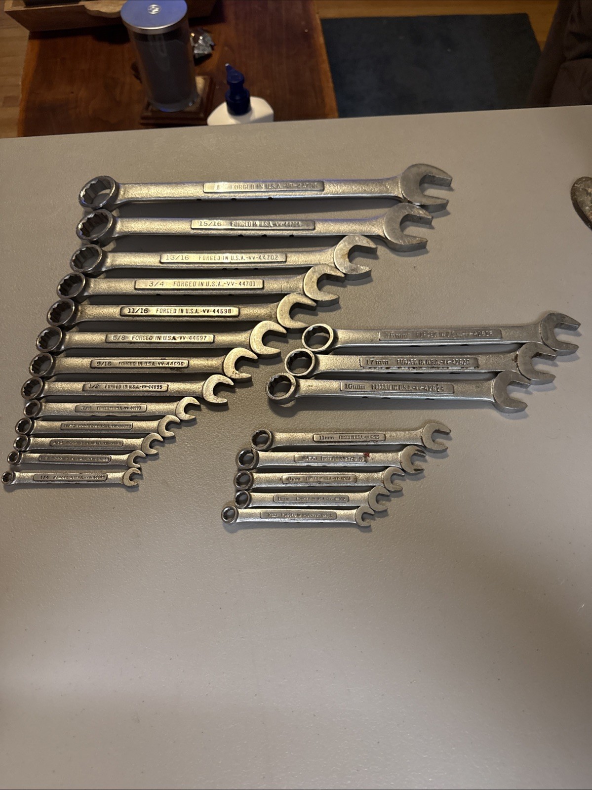 VTG Craftsman USA 21 PC Combination Wrench Set 12Pt Metric SAE VV Series