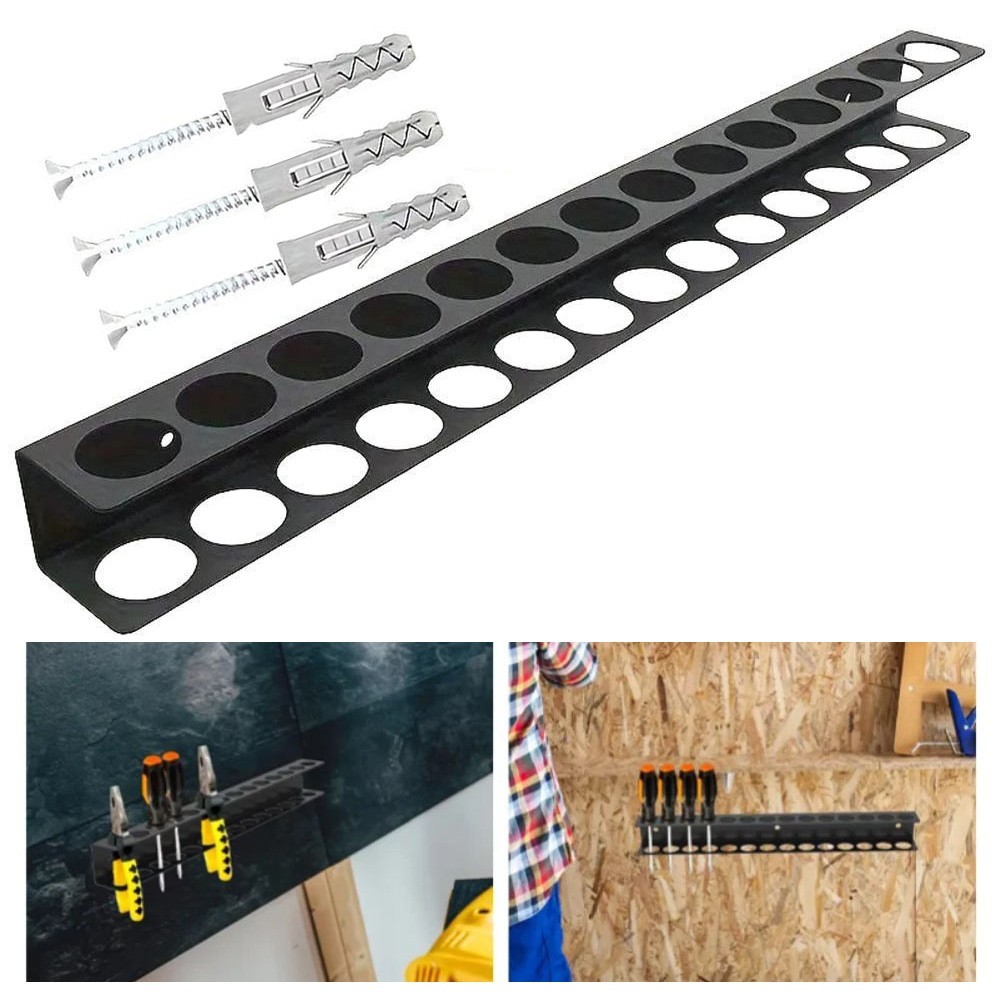 Space Saving Heavy Duty Wall Mounted Screw Driver Holder Tool Rack for Workshop