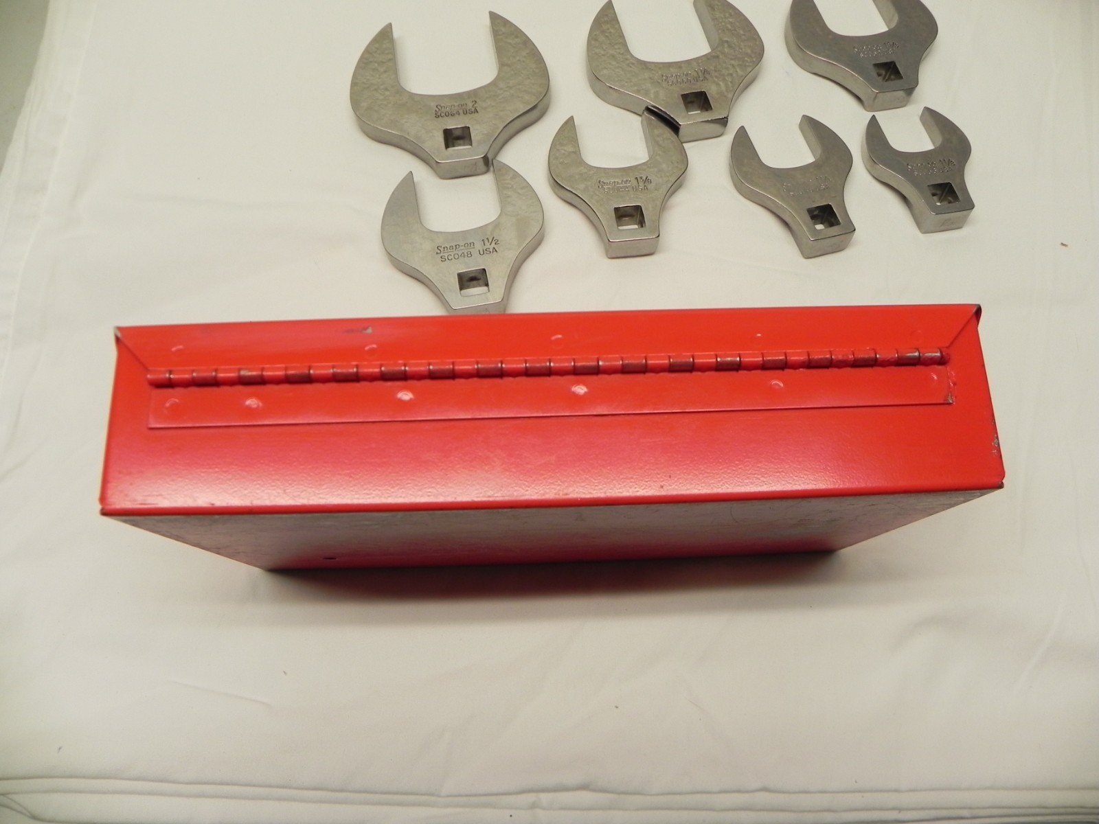 Snap-On 18 Pc 1/2» & 3/8» Dr SAE Open-End Crowfoot Wrench Set KRA40 Metal Box