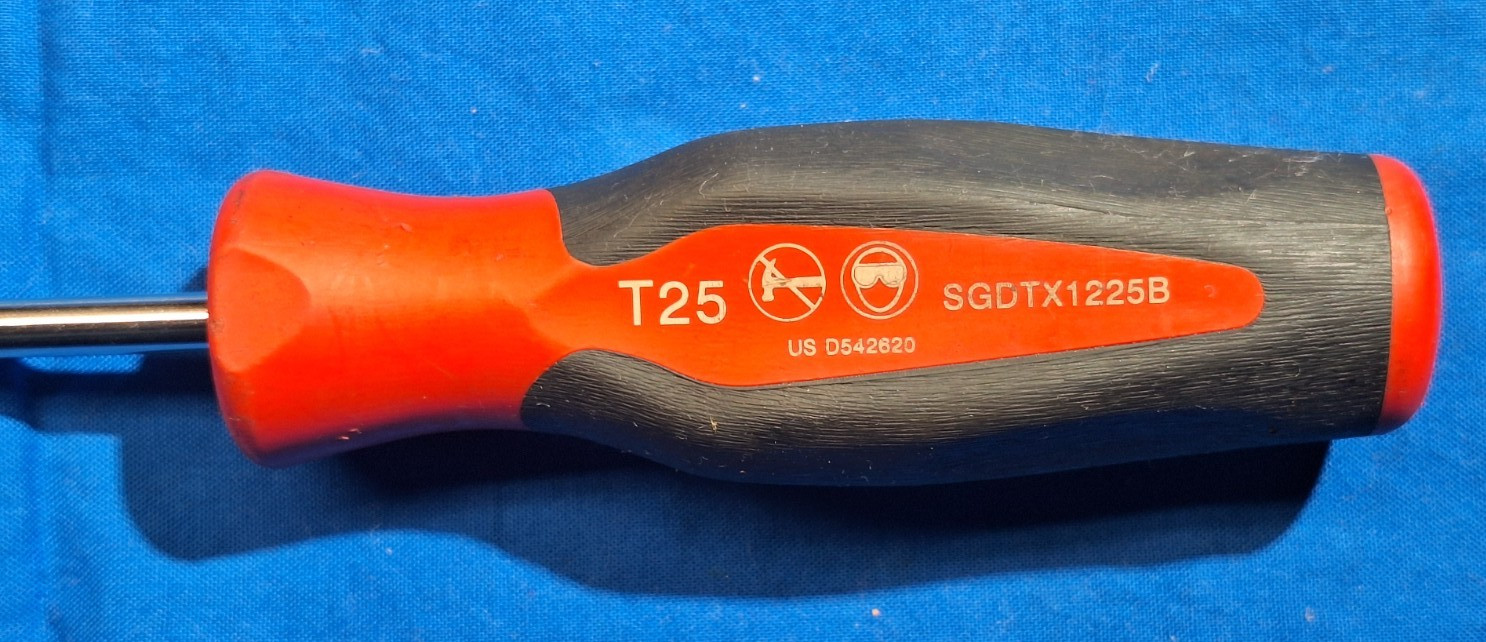 Snap-On SGDTX1225B T25 Extra-Long 17″ shaft Torx driver Instinct Handle Red